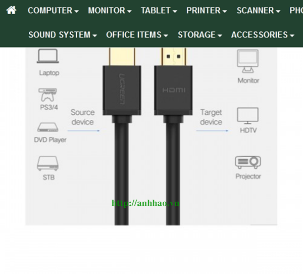 Cáp HDMI 20M ugreen 10112 chất lượng cao hỗ trợ HD 4k*2K